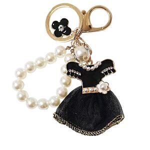 Keyring Bag Charm w/ Wristlet | Little Black Dress